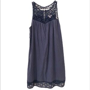 2/$15 Xhilaration - Sleeveless Navy Dress with Crochet Detail